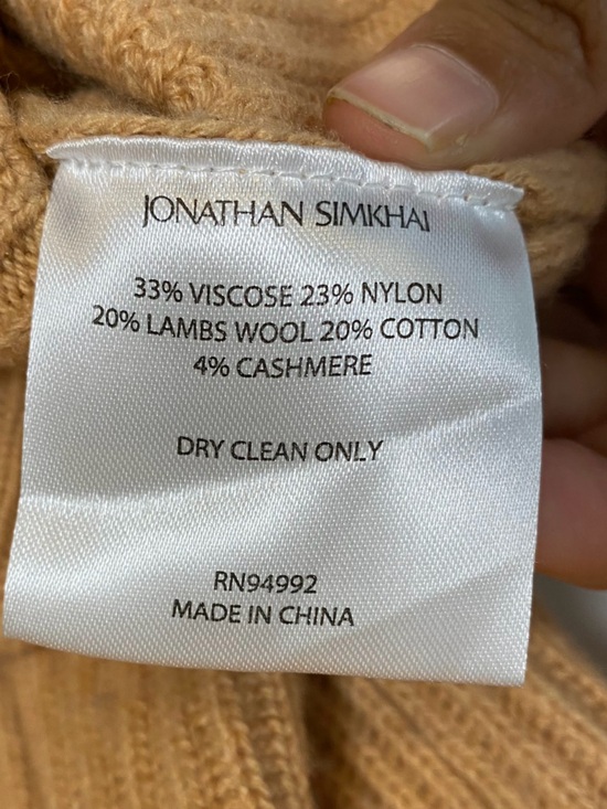 Jonathan Simkhai Ribbed Knit Cardigan Sweater Camel Tan Size XS - Picture 10 of 10